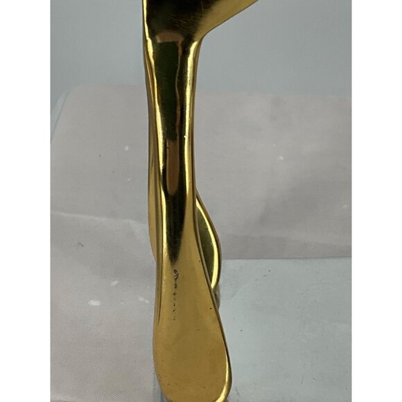 Vintage Nima Oberoi Lunares Wishbone Modern Gold & Silver Tone Abstract Bookends - Picture 7 of 10